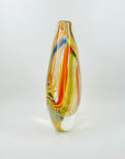 1980s MURANO HARLEQUIN LATTICINO ART GLASS VASE