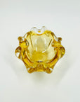 1950s MURANO AMBER PINCHED SOMMERSO GLASS BOWL/ASHTRAY