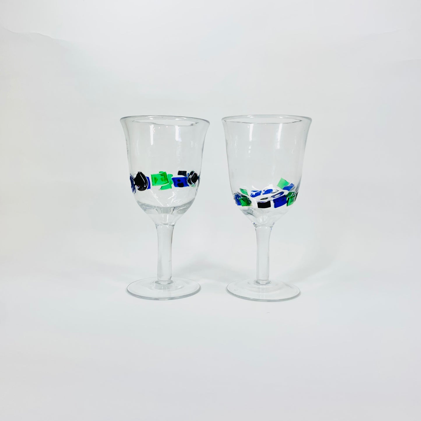 MURANO MOSAIC GLASS GOBLETS