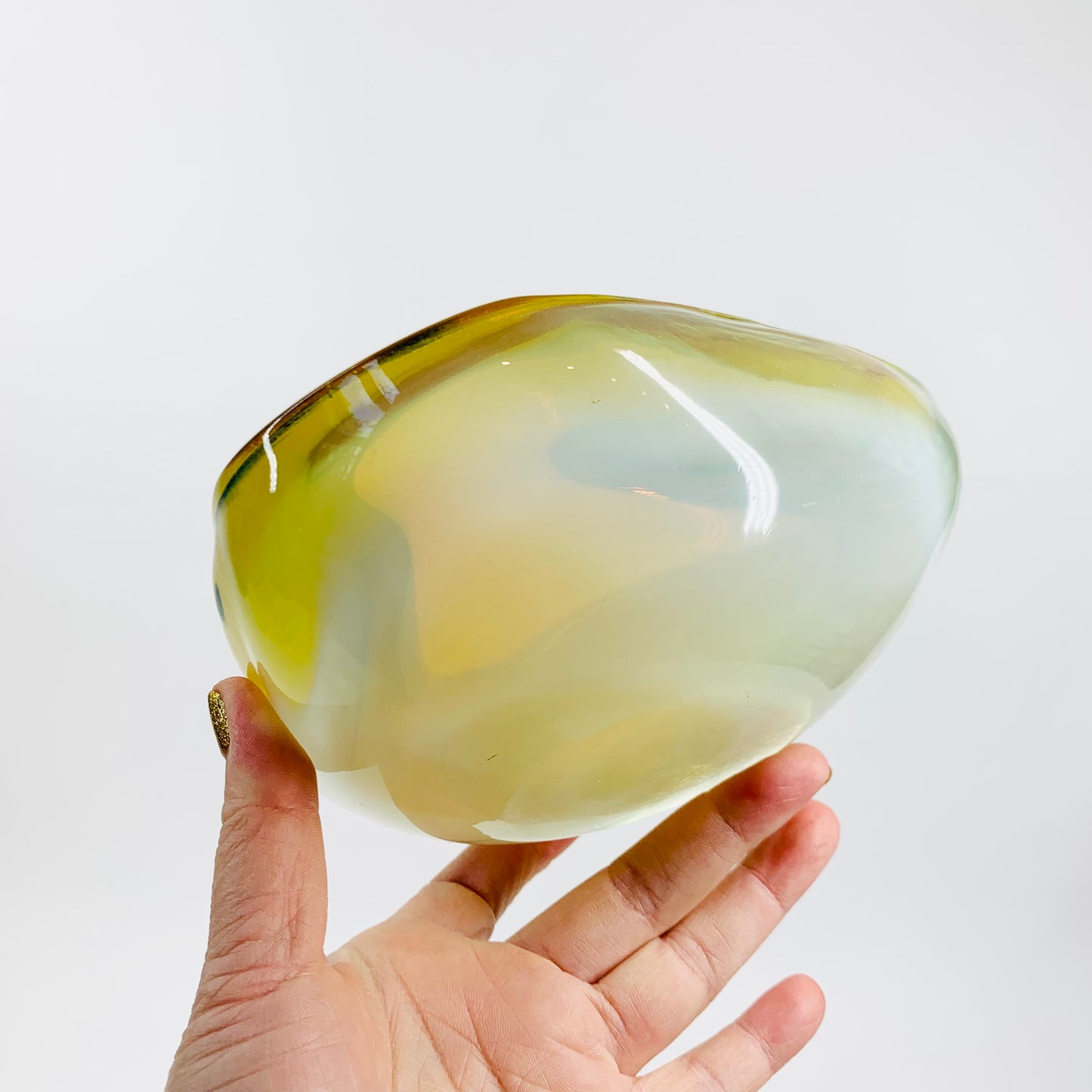 1950s LEMON OPALESCENT GLASS BOWL/ASHTRAY