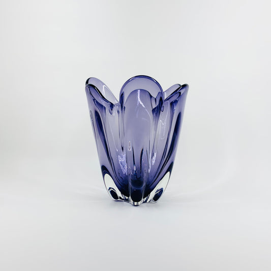 70s JAPANESE PURPLE HANDKERCHIEF VASE