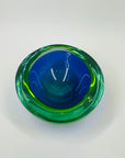 1940s BLUE AQUAMARINE SOMMERSO URANIUM GLASS OBLONG BOWL