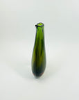 1960s MURANO DARK GREEN AMBER SOMMERSO GLASS SWUNG VASE