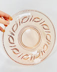 ANTIQUE PRESSED DEPRESSION PINK GLASS PLATTER