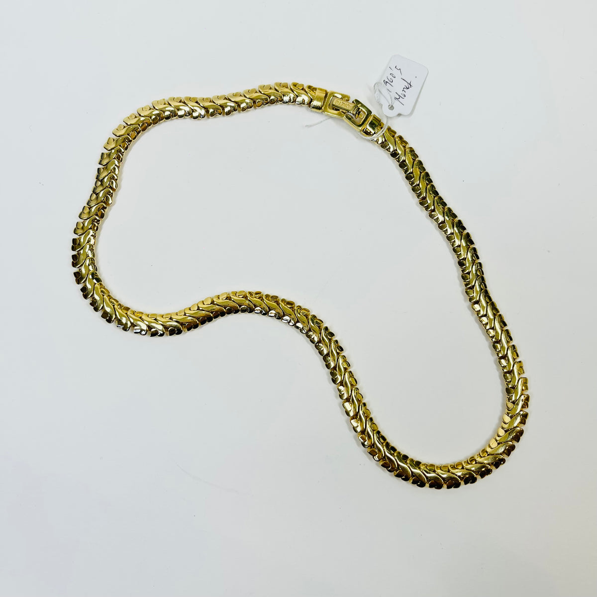 1960s 18K GP MONET S CURVES FANCY LINKS CHAIN NECKLACE