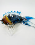 LARGE 1980s MURANO BLUE ART GLASS FISH PAPERWEIGHT/SCULPTURE