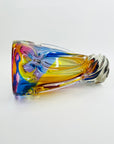 1970s JAPANESE KAMEI HARLEQUIN SOMMERSO GLASS TWIST VASE