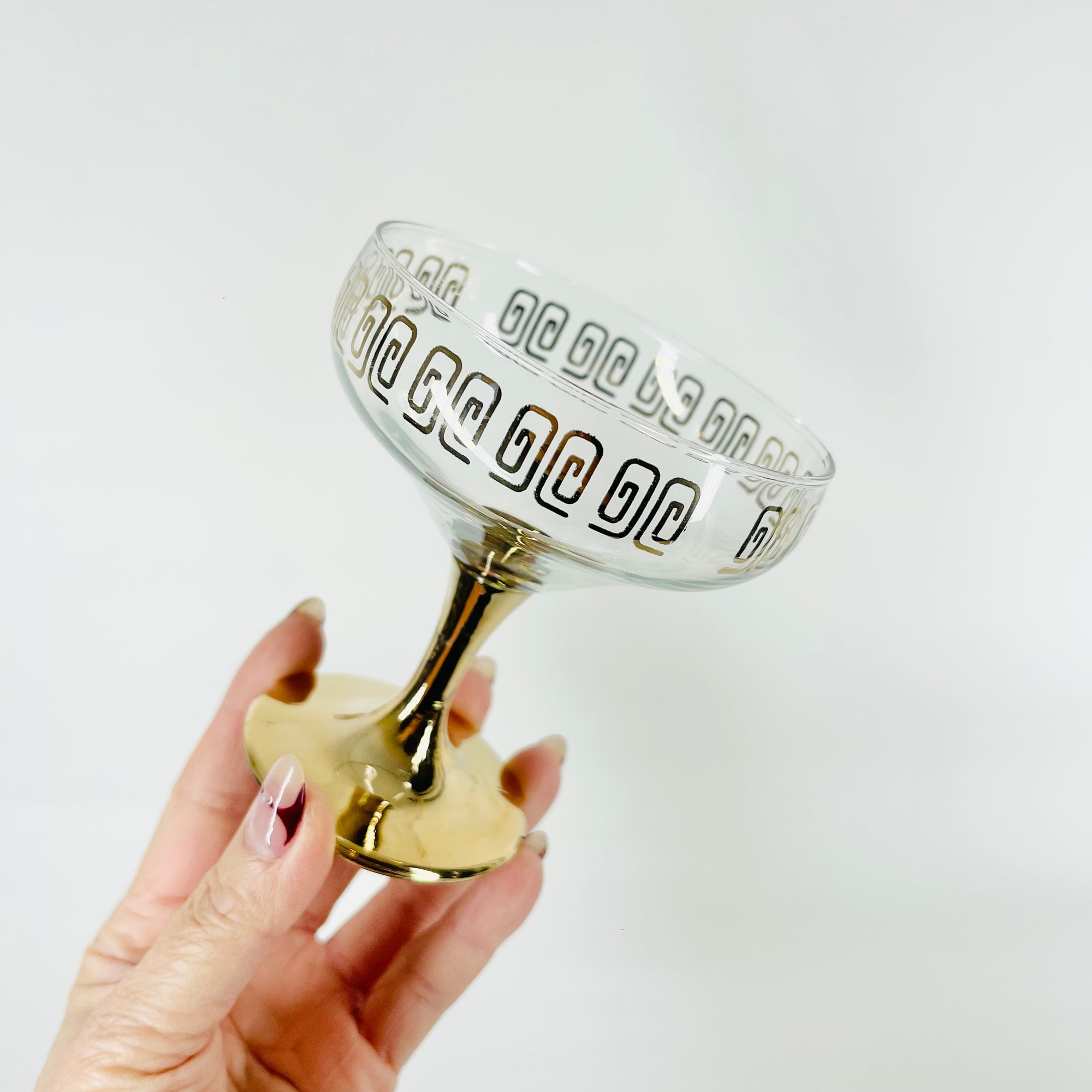 1950s GOLD GILDED GLASS COUPE