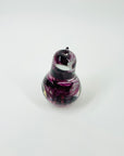 1990s PINK SWIRLS ABSTRACT GLASS PEAR PAPERWEIGHT