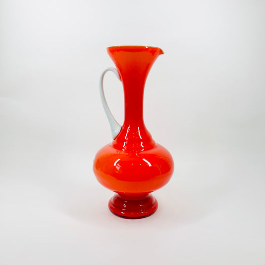 60s CASED ORANGE JUG/VASE