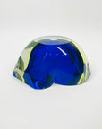 1940s BLUE GREEN COBALT BLUE SOMMERSO URANIUM GLASS GEODE BOWL