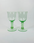1960s GREEN GLASS GOBLETS
