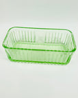 ANTIQUE DEPRESSION GREEN URANIUM GLASS FRIDGE BOX