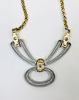 1960s BRUTALIST NECKLACE WITH STAINLESS STEEL BOW PENDANT