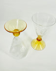 ANTIQUE STUART AMBER ETCHED CRYSTAL JUG SET