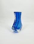 1970s MURANO COBALT BLUE TEXTURED GLASS POSY VASE