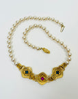 1960s COSTUME PEARLS TUTTI FRUITTI NECKLACE