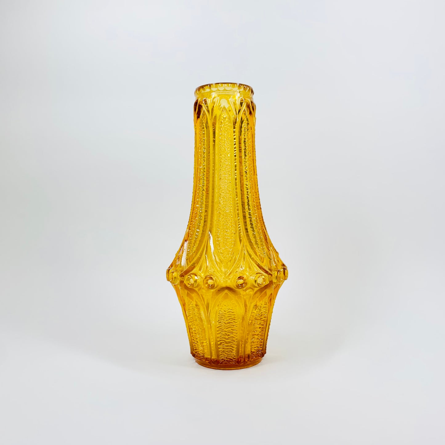 VICTORIAN PRESSED AMBER GLASS VASE