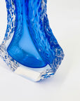 1970s MURANO COBALT BLUE TEXTURED GLASS POSY VASE