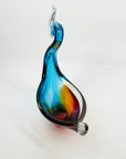 LARGE 1970s MURANO RED BLUE GLASS SWAN BOWL/ASHTRAY