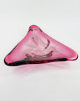 1950s MURANO PINK CRANBERRY GLASS TRIANGULAR PLATE