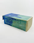 1960s FONNISH BLUE GREEN GLAZED SAND VASE BY ANNIKKI HOVISA