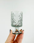 1950s WHITEFRIARS GREY BARK FOOTED LIQUEUR GLASSES BY GEOFFREY BAXTER
