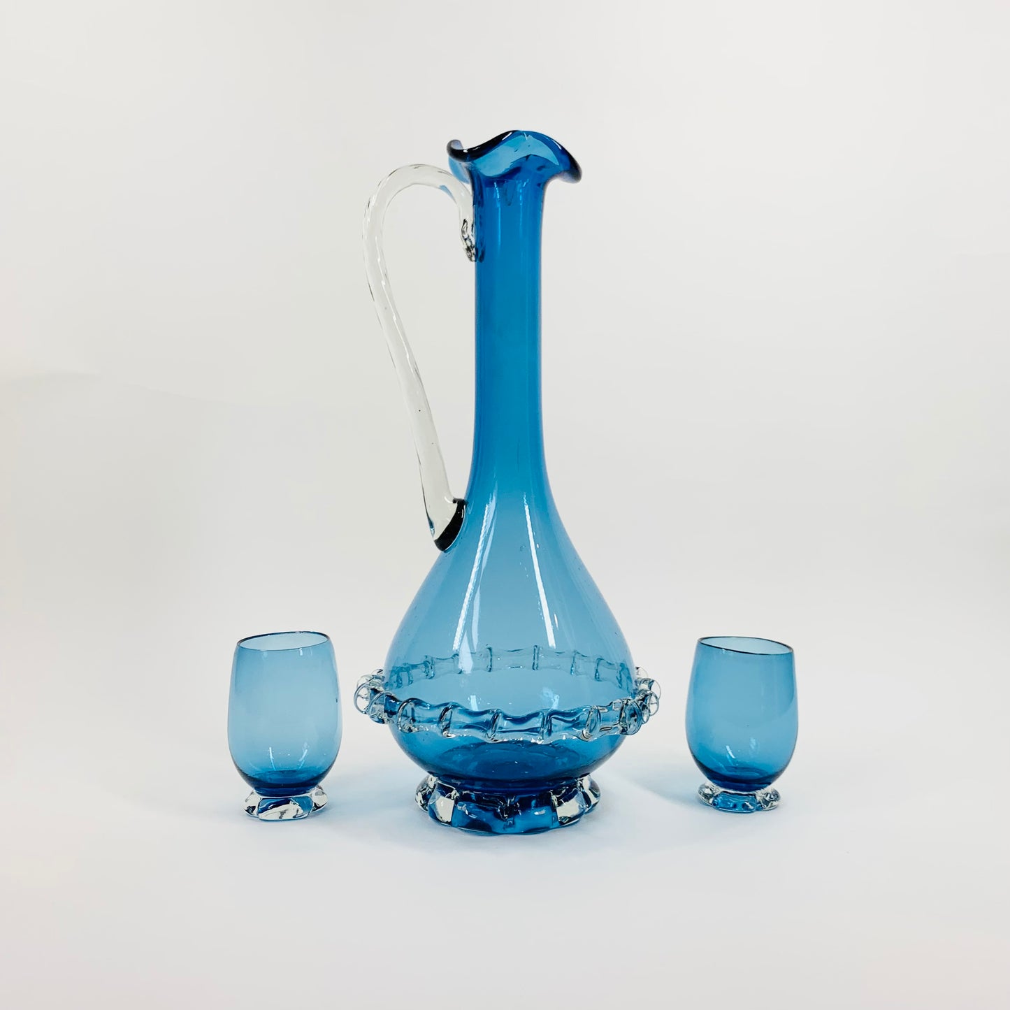 ANTIQUE ITALIAN BLUE CARAFE SET