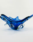 1940s URANIUM MURANO COBALT BLUE SOMMERSO GLASS BOWL