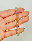 ART DECO STYLE ROSE GP COSTUME PINK DIAMONTE TENNIS BRACELET