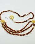 1984 CHANEL MATELASSE RED/BURGUNDY LEATHER GOLD PLATED LOGO BELT