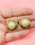 1980s PEARL BUTTON STUD EARRINGS