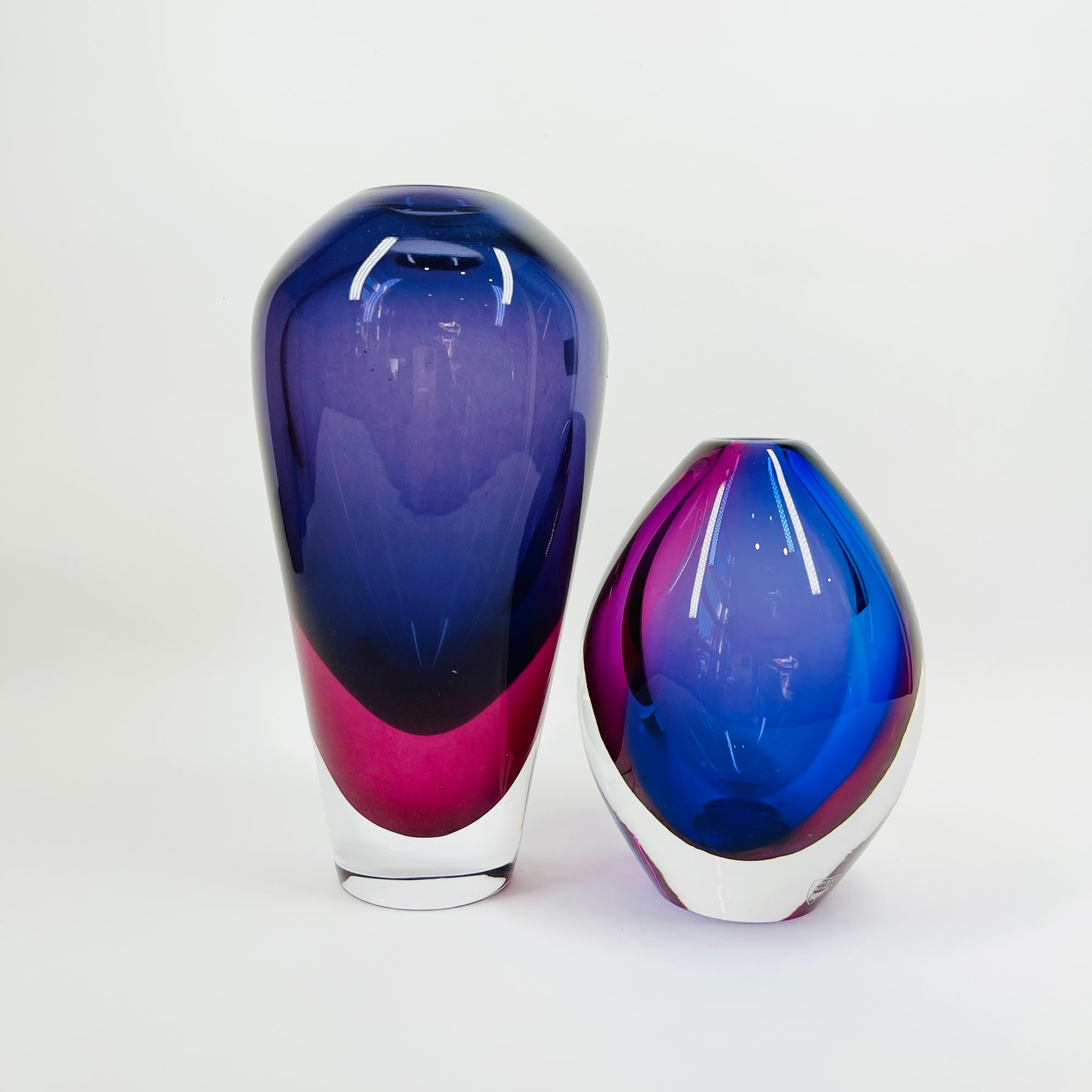 1990s HAZE PURPLE PINK SOMMERSO GLASS VASE BY ERICA LAGERBIELKE FOR KOSTA BODA