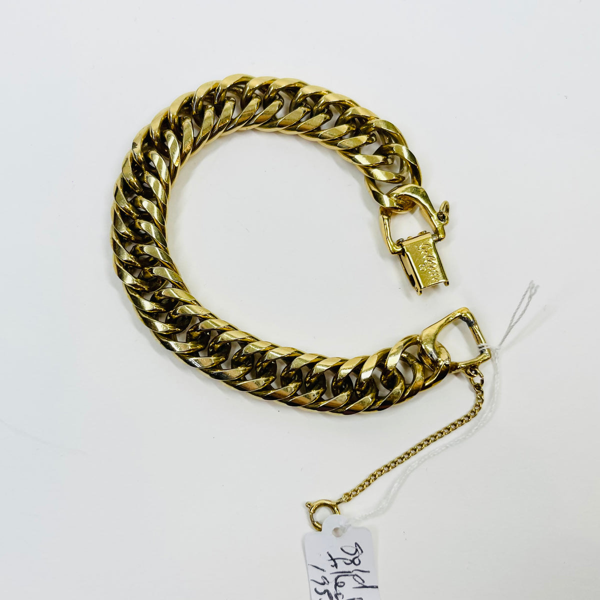 1950s WIDE CURB LINKS GOLD FILLED BRACELET