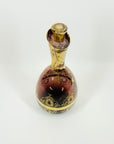 ANTIQUE ITALIAN VENETIAN PURPLE GLASS CARAFE SET WITH GOLD GILDING