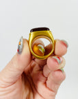 1980s CHANEL GRIPOIX AMBER SEAL RING