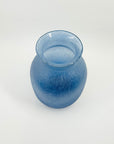 1980s BLUE ACID WASHED GLASS VASE