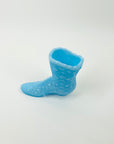 1940s FENTON PRESSED COLOUR MILK GLASS BOOT/MINI VASE