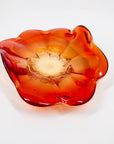 RED FLOWER GLASS BOWL/ASHTRAY