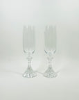 1950s FRENCH PRESSED CRYSTAL CHAMPAGNE FLUTES
