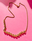 1960s GOLD PLATED BEZEL DIAMANTE HALF TENNIS NECKLACE