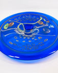 LARGE ANTIQUE COBALT BLUE MURANO GLASS CHARGER PLATE/SHALLOW BOWL WITH MILLEFIORI & MURRINE DECORATIONS