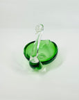 1970s OTK JAPAN GREEN GLASS SWAN BOWL/ASHTRAY