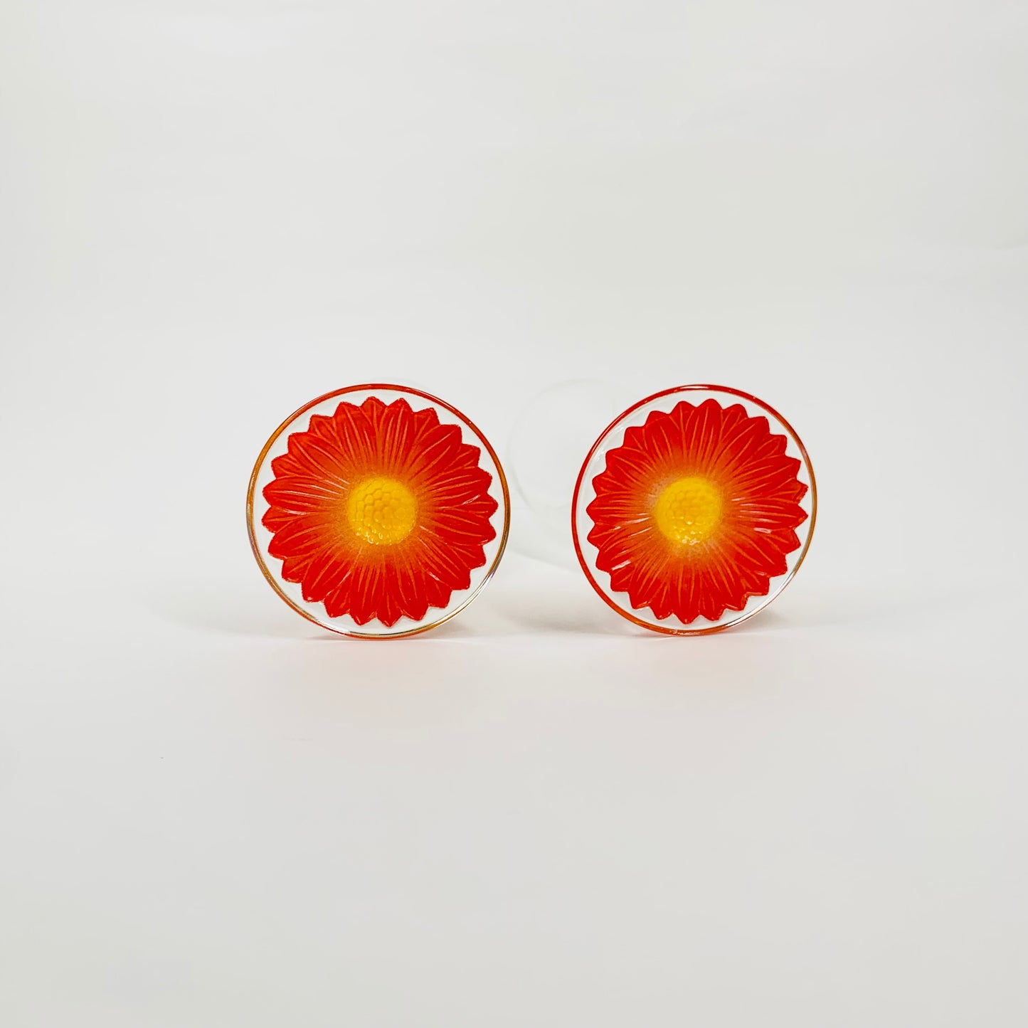 70s ORANGE SUNFLOWER BASE GLASSES