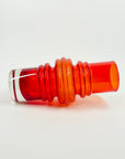 1960s FINNISH RED ORANGE OMBRE GLASS HOOP VASE BY TAMARA ALADIN FOR RIIHIMAEN LASI