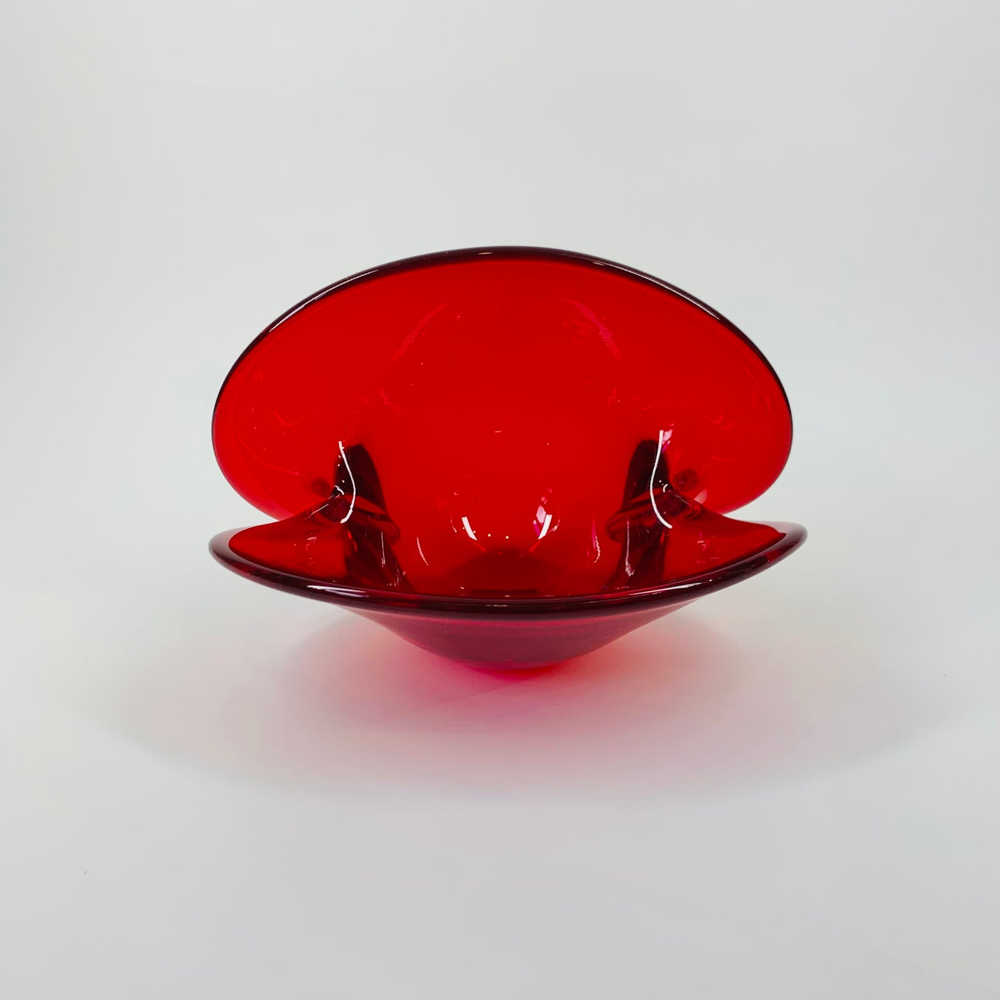 1950s MURANO RED SHELL BOWL