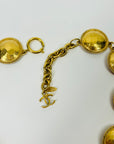 1980s CHANEL ESTRUCAN STYLE LOGO MEDALLION NECKLACE