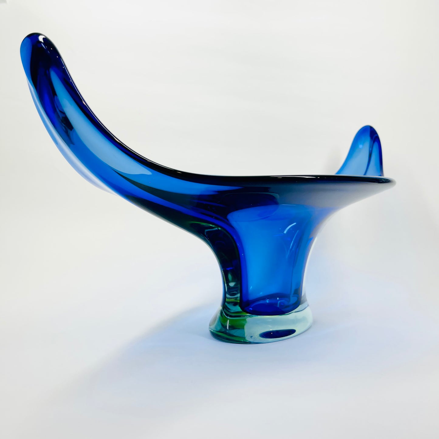 1940s URANIUM MURANO BLUE SOMMERSO GLASS BOWL