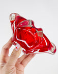 1970s JAPANESE RED SOMMERSO GLASS ASHTRAY/BOWL