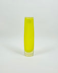 1960s YELLOW LEMON OPALESCENT GLASS POSY VASE BY ARTHUR PERLY FOR SKRUF GLAS